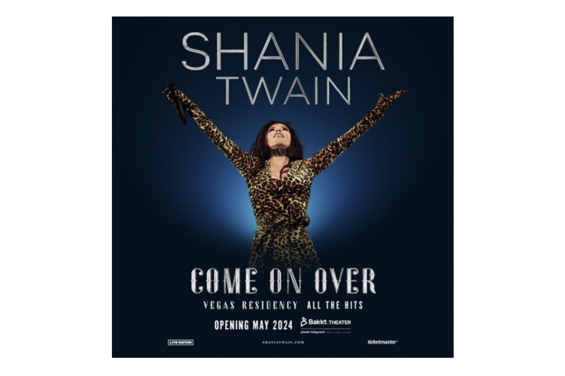 Shania Twain Announces 2024 Las Vegas Residency at Bakkt Theater at